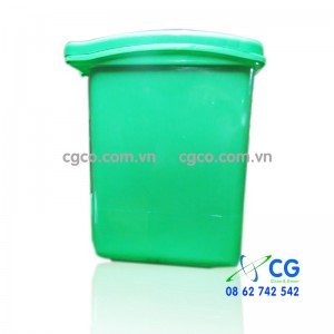 Thùng rác nhựa 15L đạp chân vàng xanh lá