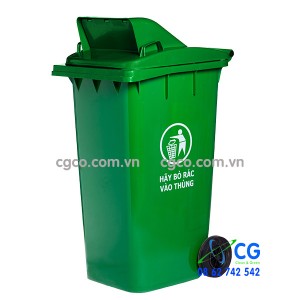 Thùng rác nhựa 240L xanh lá cây nắp hở tiện dụng